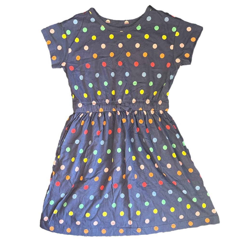 Primary Colorful Polka Dot Kids Dress 6-7